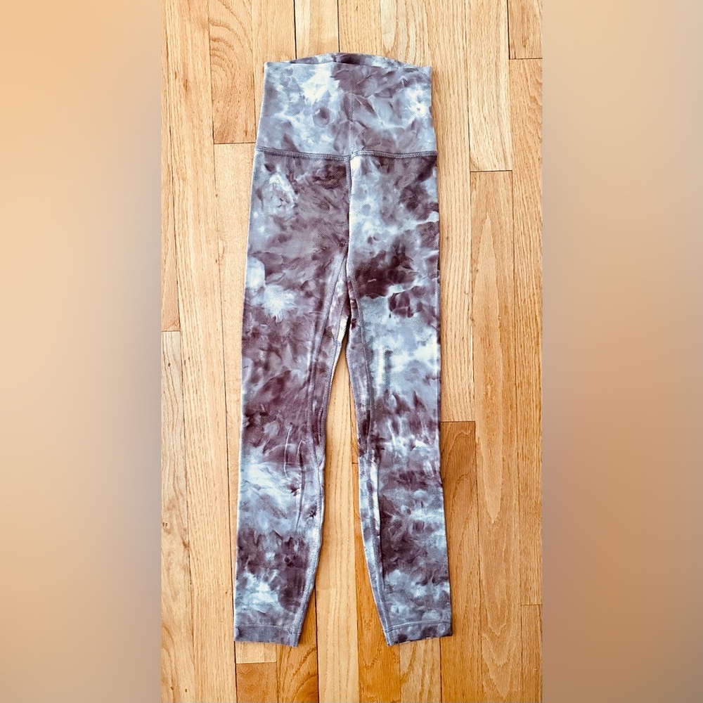 Lululemon Align Leggings Shine Diamond Dye Misty Shell Cacao Diffuse Dot Foil 0
